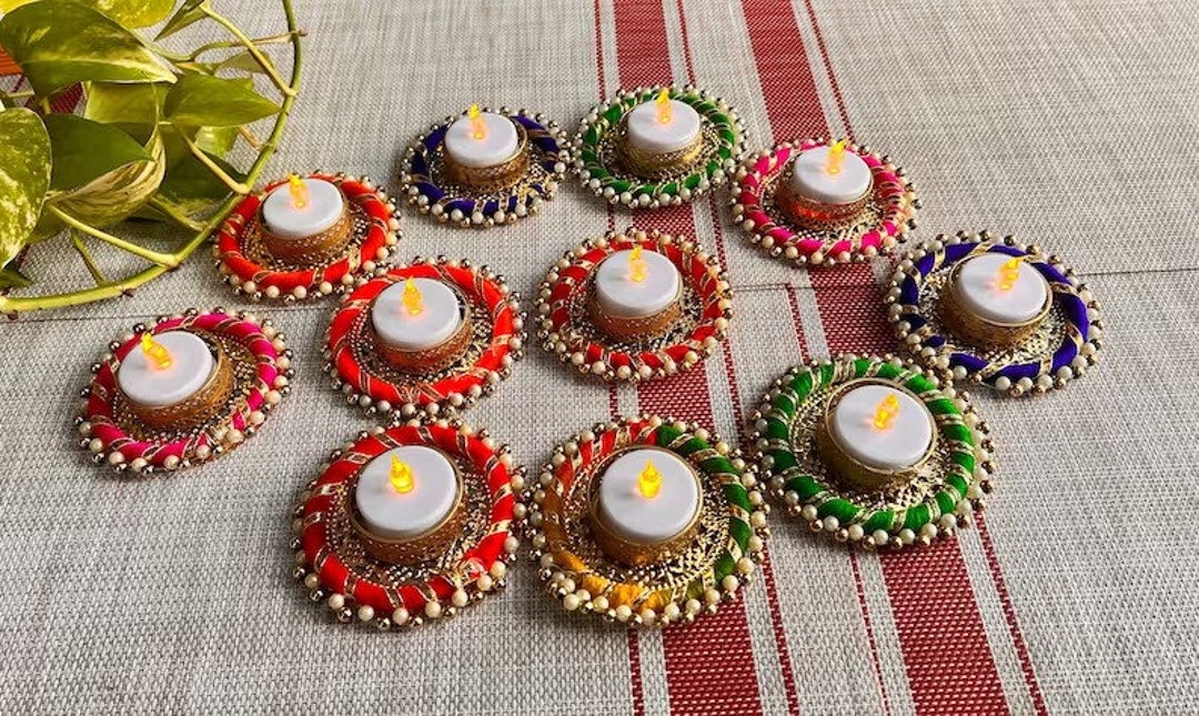 Wholesale Multi Color Tea Light Holder Diwali Diyas Diwali Etsy