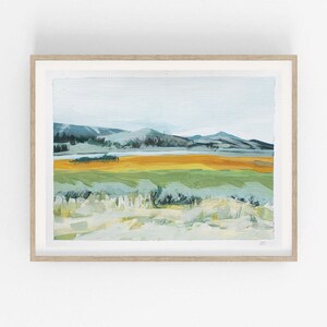 SMALL LANDSCAPE PRINT- Spring Landscape Painting- Landscape Print- Abstract Landscape Print- Boho Landscape painting- big sky painting print