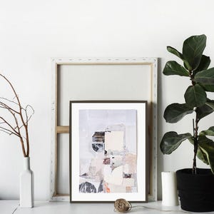 BLACK + WHITE ART- Small abstract art- abstract painting- small space decor- minimalist art- abstract geometric art- affordable art- neutral
