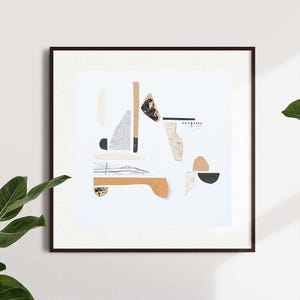 BLACK and WHITE ABSTRACT art- small artwork- abstract painting- abstract art- small space decor- small geometric art- affordable art- bw art