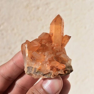 High Grade Tangerine Quartz Medium Natural Crystal Clusters | Rough Iron Orange Fire Quartz Raw Stone from Brazil | Sacral Chakra Creativity
