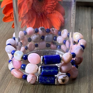 Pink Opal Lapis Lazuli Bracelet