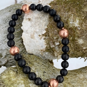 Shungite Bracelet With Genuine Copper Beads