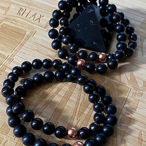 Shungite Bracelet With Genuine Copper Beads