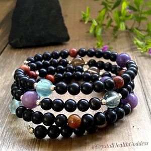 Shungite Protection Stones Coiled Bracelet