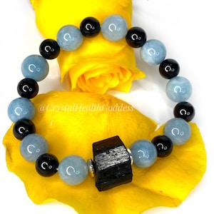 Aquamarine Black Tourmaline Bracelet