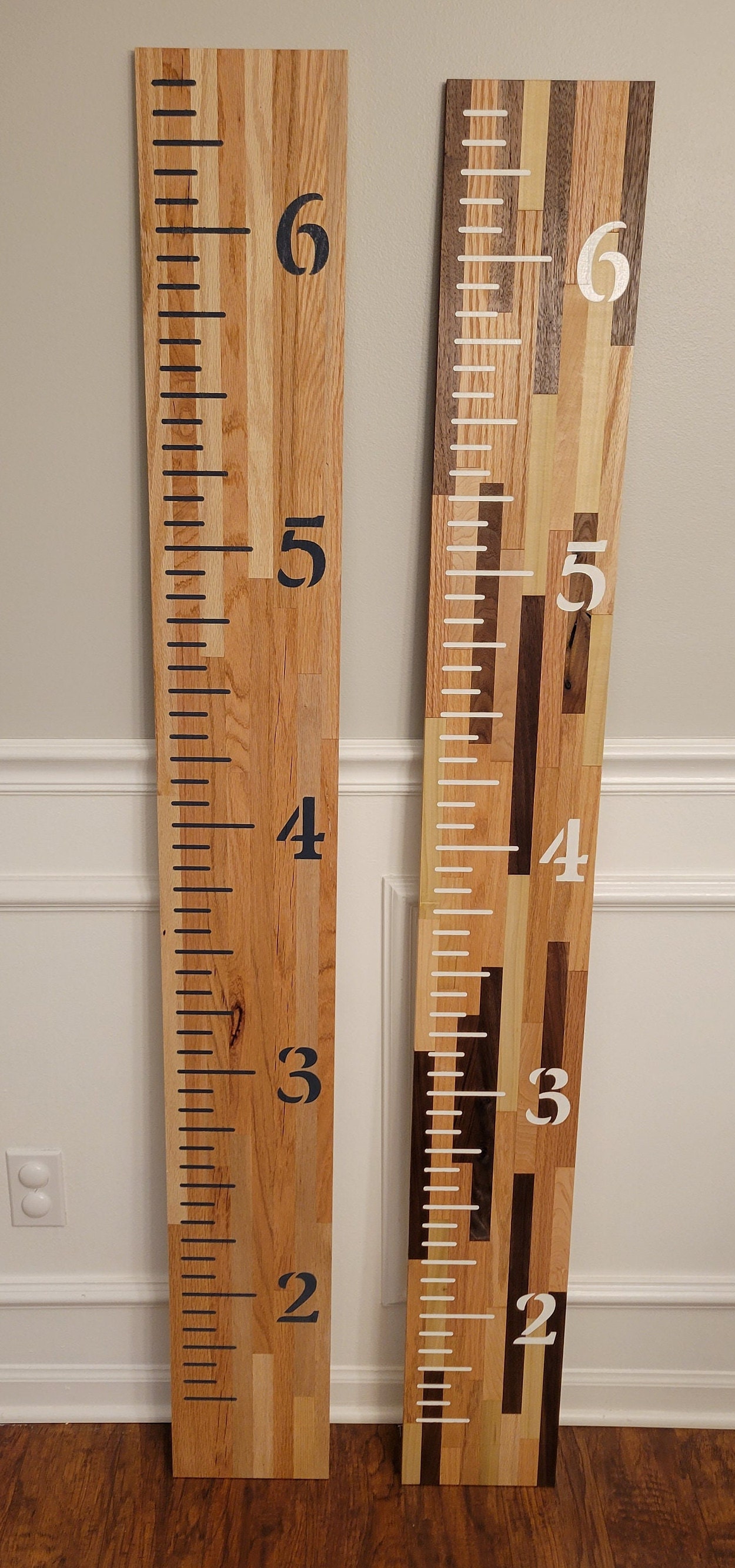 Solid RED OAK Growth Chart Etsy