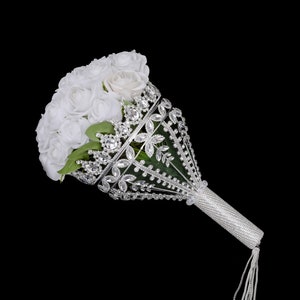 Bridal Bouquet Holder,Crystal Wedding Flower Holder,Rhinestone Bride Flower Holder,Bouquet Wrap,Wedding Flower Jewelry,Wedding Bouquet