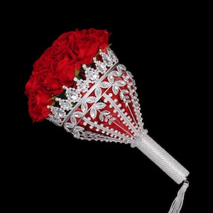 Bridal Bouquet Holder,Crystal Wedding Flower Holder,Rhinestone Bride Flower Holder,Bouquet Wrap,Wedding Flower Jewelry,Wedding Bouquet