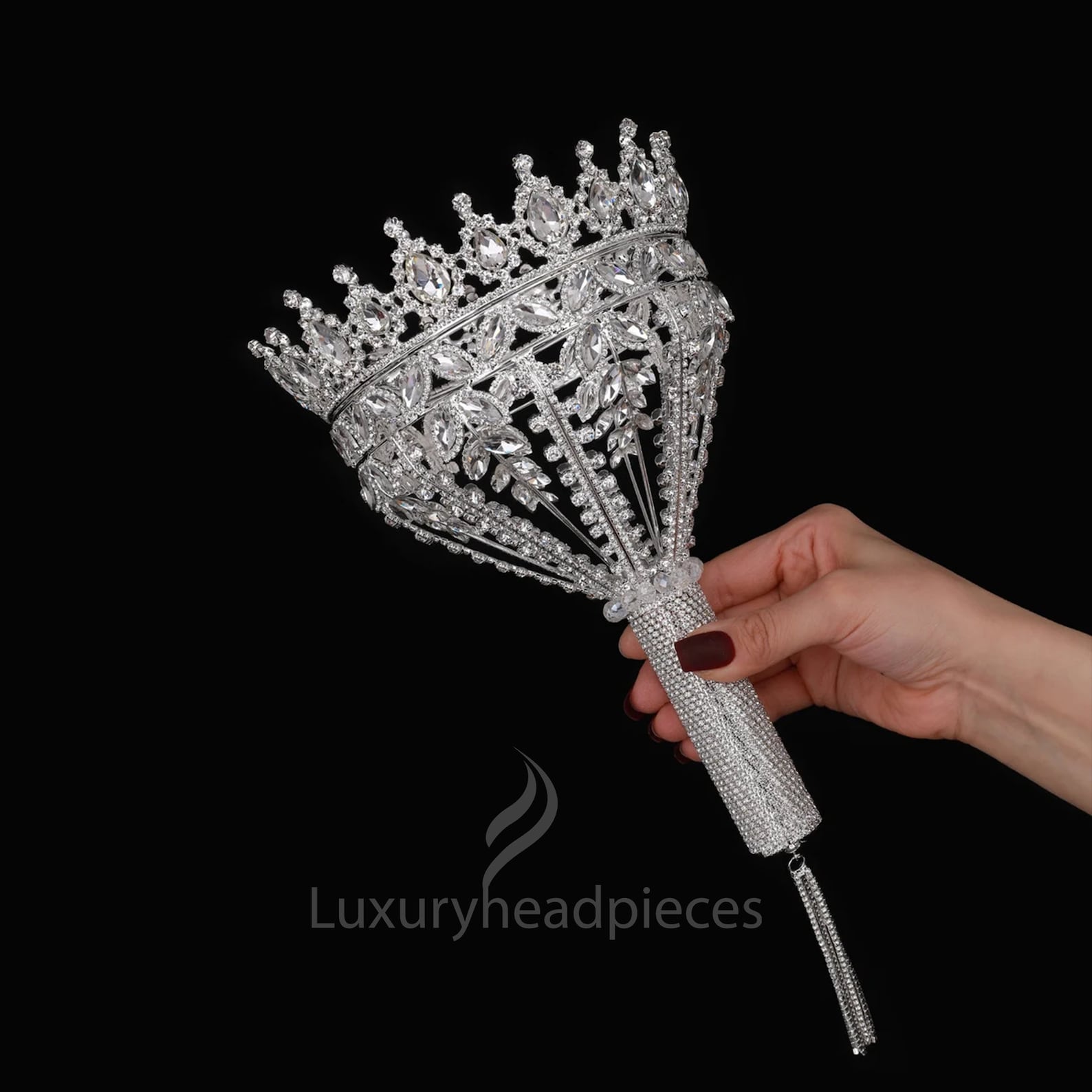 Bridal Bouquet Holdercrystal Wedding Flower Holderrhinestone Etsy