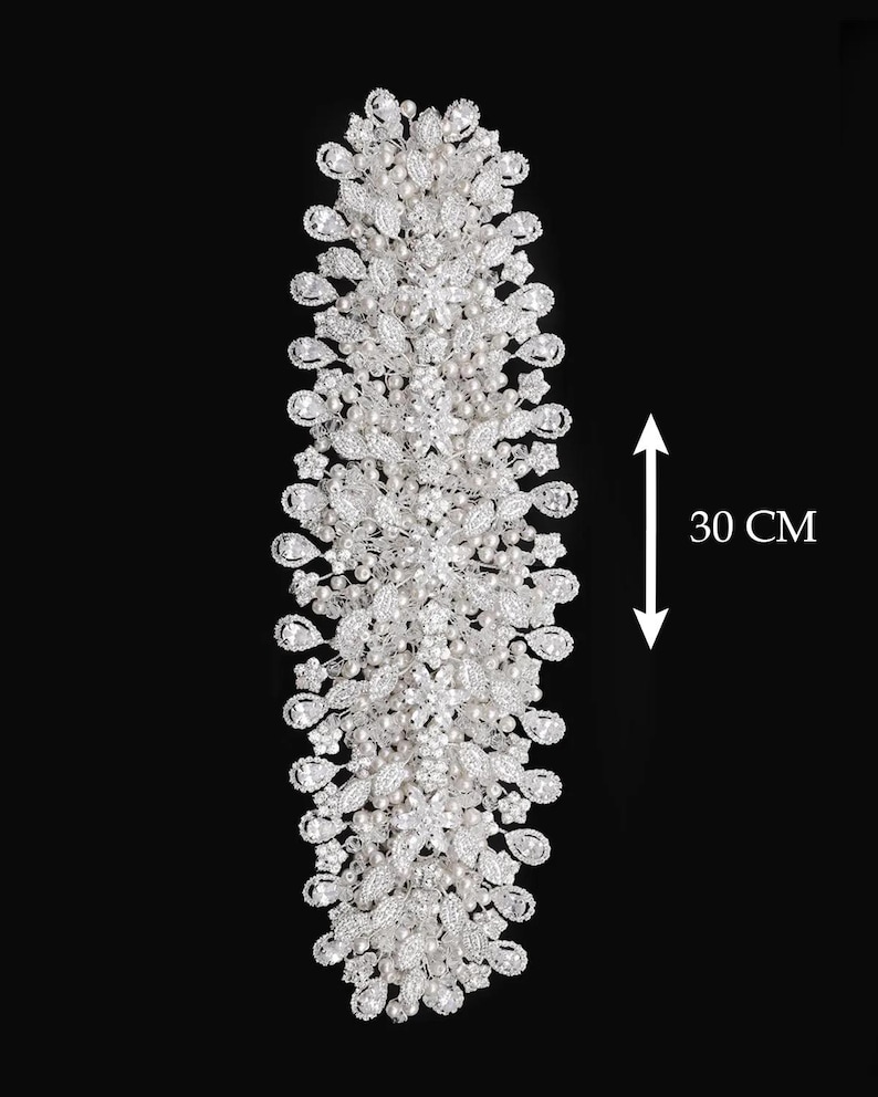 Swarovski Luxury headpiece, crystal wedding headpiece, wedding tiara,bridal wedding hair accesories silver swarovski hair clip image 2