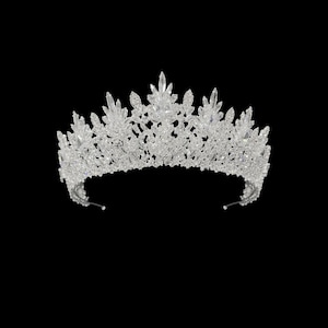 Swarovski Zircon luxury Headpiece, Bride crown, Bridal Tiaras, Silver , Weddings , Engagement Crowns, Crystal Crowns ,Hair Accessories