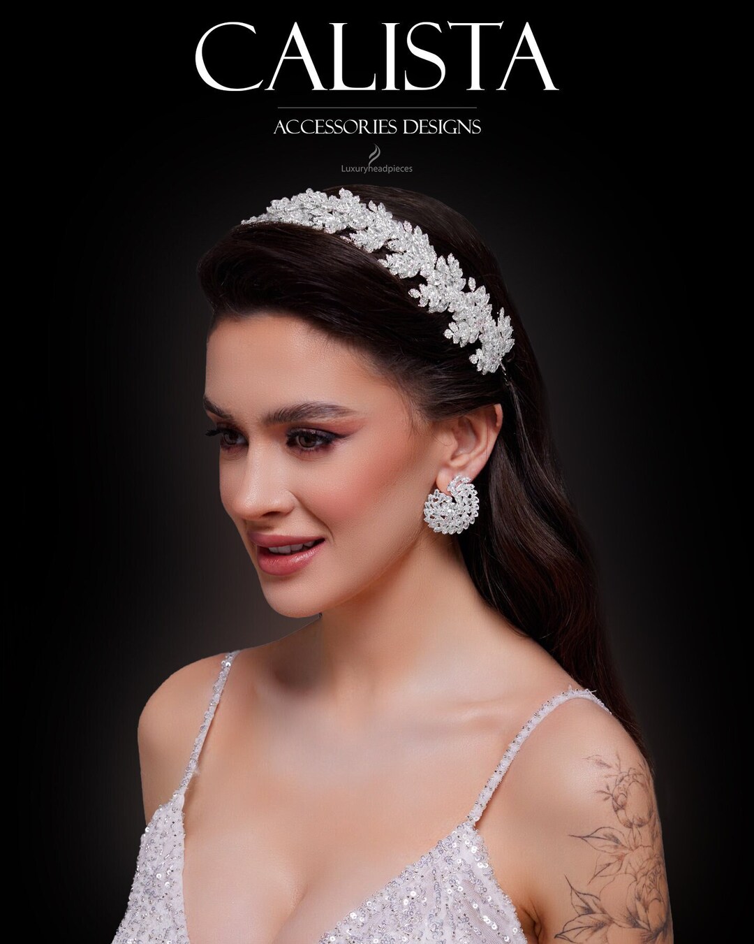New Design Tiara Sparkling Bridal Headwear Bridal Crystal Cubic Zirconia Hair Band