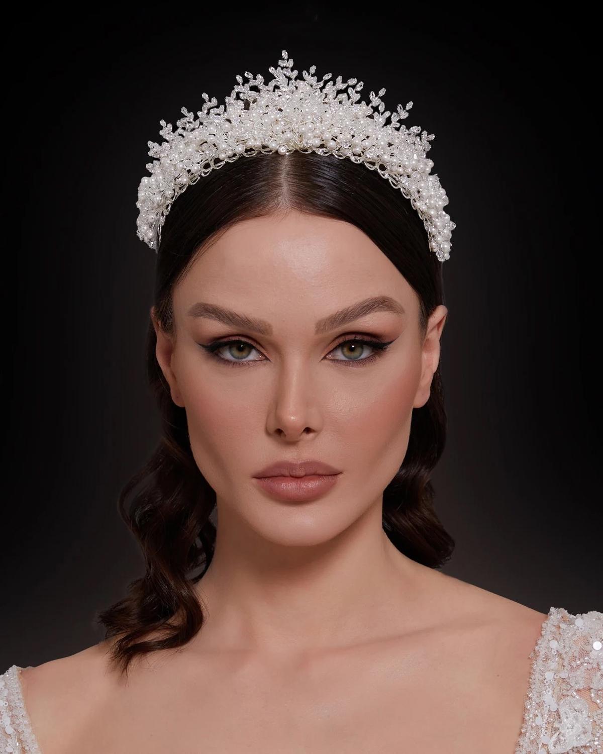 Tiara di cristallo Swarovski, tiara nuziale di cristallo, tiara nuziale, tiara nuziale, tiara nuziale di cristallo, tiara swarovski d'argento, tiara