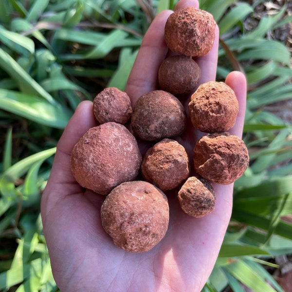 Set of 10 Sedona Vortex Marbles / Cathedral Rock Vortex / Shaman stones, Sedonalite / Blowout sale / Navajo Cherries / Moqui Balls / Gift