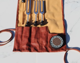 Sedona Healing Tuning Fork Set – 3-Piece Sound Therapy Kit with Leather Case | 128Hz, 256Hz, 512Hz + 528Hz Activator | Meditation, Energy Ba