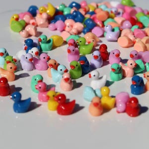 Mini Pastel Resin Ducks - Mini Easter Egg Ducks, Advent Calendar Toys, Stocking Stuffers, Classroom Gifts, Dollhouse Decor
