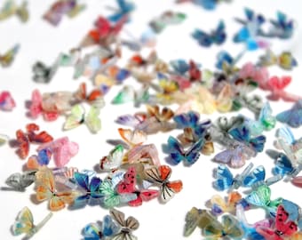 Micro Miniature Butterflies, Kawaii Butterfly Tiny 8mm Acrylic Butterfly, Fairy Garden Accessories, Dollhouse Miniature, Craft Supply