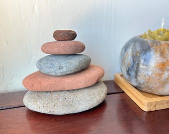 Natural Sedona Stackable River Stones / Cathedral Rock Beach Stones / Garden Decor / Stackable Cairn / Mediation / Zen Garden / Gift for Her