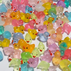 Bulk Miniature Ducks, Glow in the Dark Resin Ducks, Party Favors, Duck Figurines, Kawaii Gifts, Miniature Dollhouse, Fairy Garden Decoration