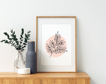 Minimalist Abstract Botanical Art Print