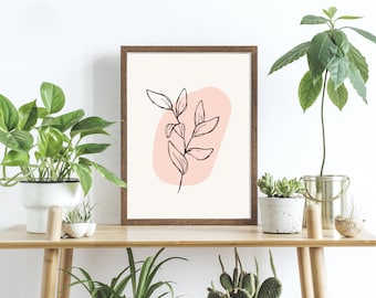 Minimalist Abstract Botanical Art Print