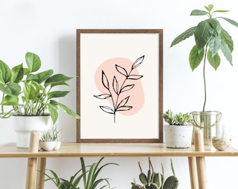 Minimalist Abstract Botanical Art Print