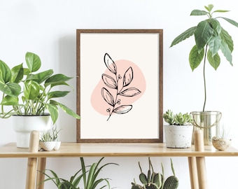 Minimalist Abstract Botanical Art Print