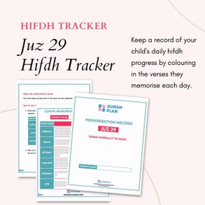 Hifdh Quran Memorisation Tracker Juz 29 | Printable Hifz Planner