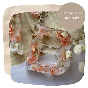 Resin Art Schlüsselanhänger | Buchstaben in weiß mit Wunschfarbe | Resin | handgefertigt mit Liebe zum Detail