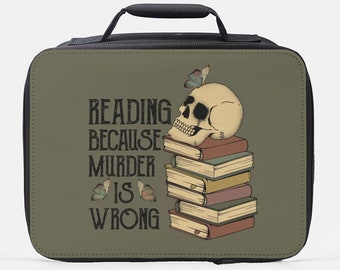 Gothic Insulated Lunch Box: Skull & Books, Book Lover Gift