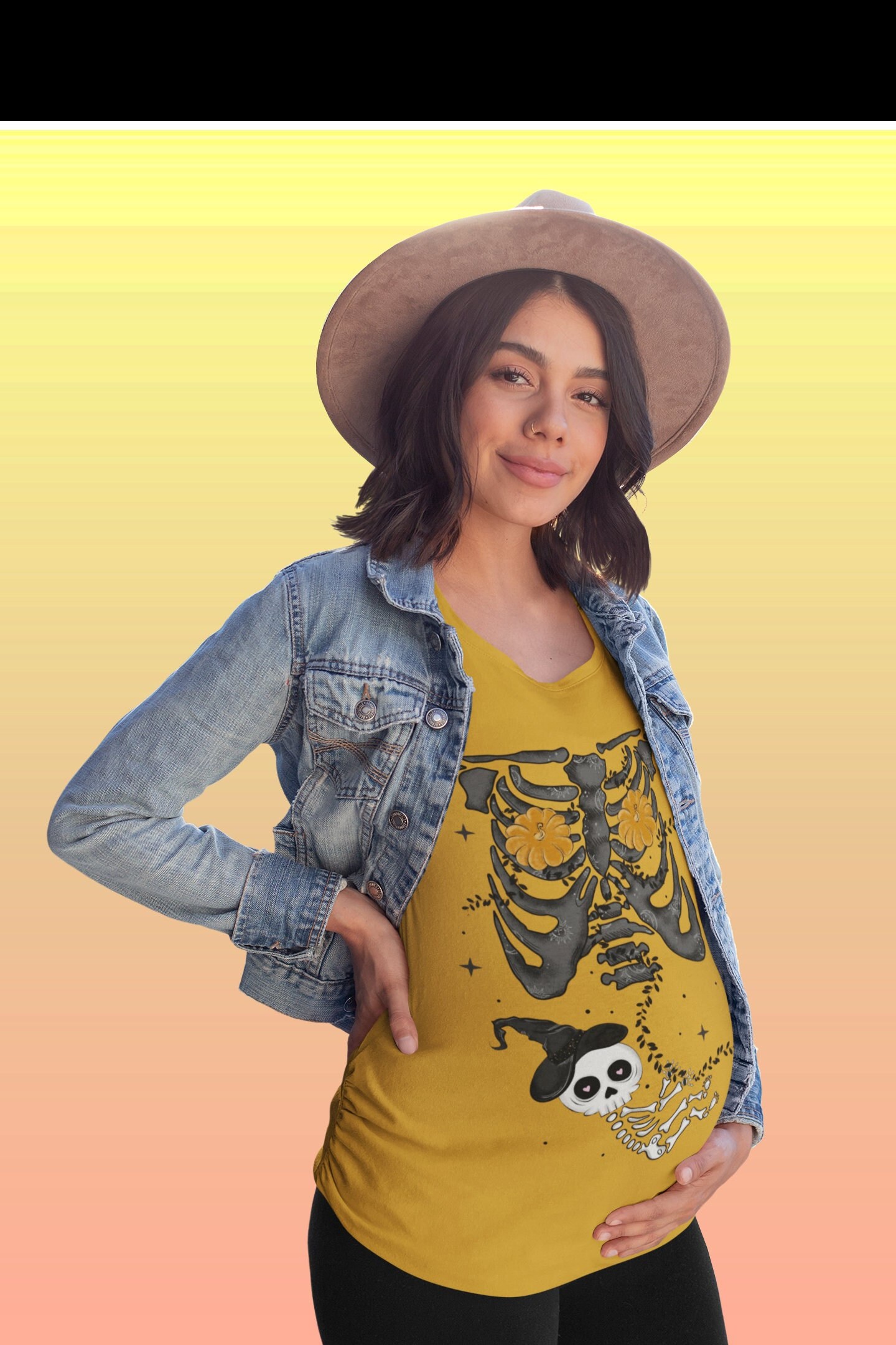 Discover Pregnant Witch Shirt, Witch Skeleton Maternity Shirt, Halloween Maternity Shirt, Ribcage Baby, Pregnant Skeleton Shirt, Funny Maternity