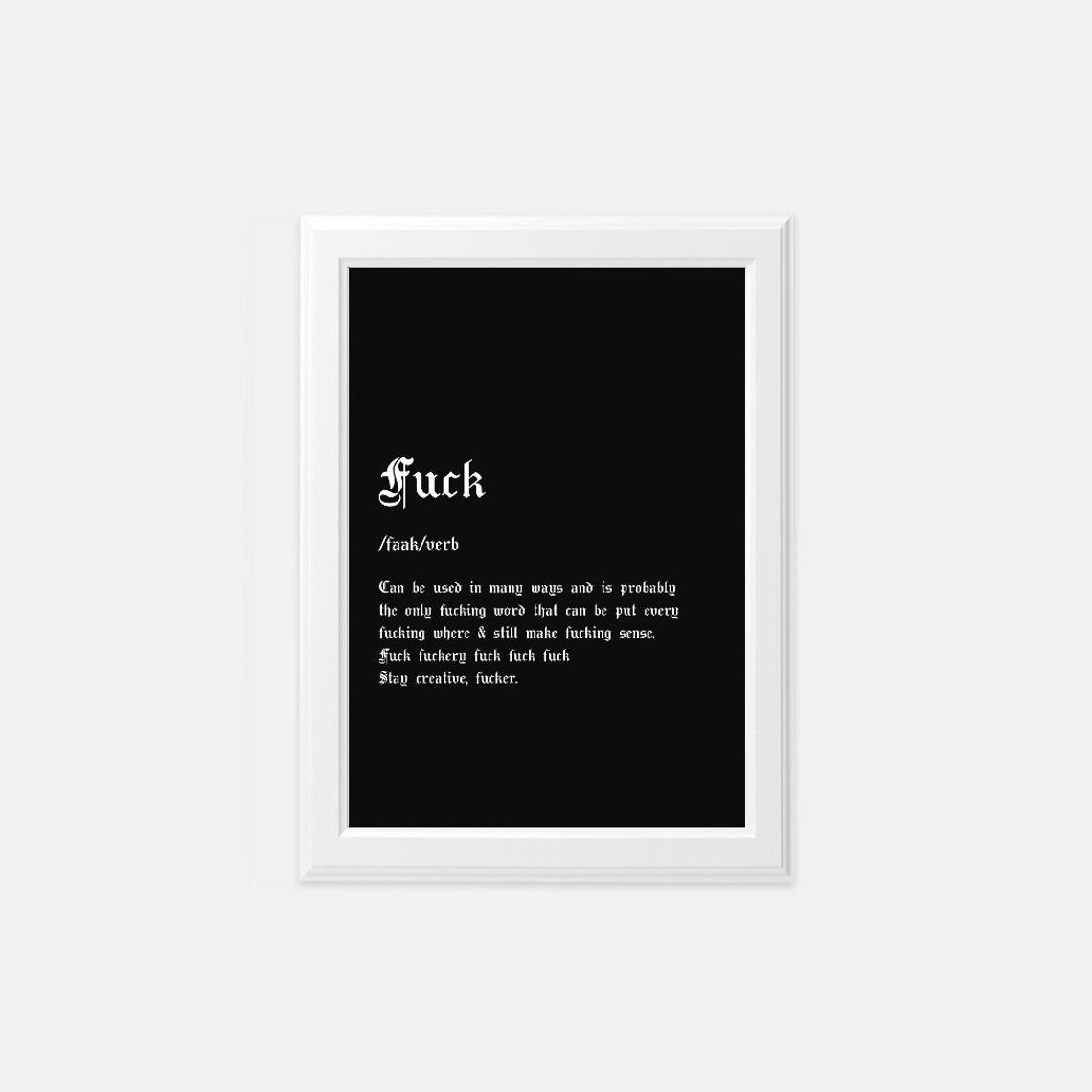 fuck-definition-gothic-art-print-funny-gothic-wall-decor-5x7-etsy