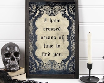 Gothic Love Quote Print: Victorian Lace, Dark Romance (5x7)