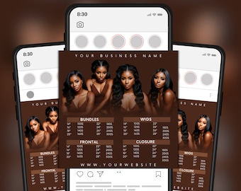 DIY Hair Pricelist Flyer: Editable Canva Template (Digital Download)