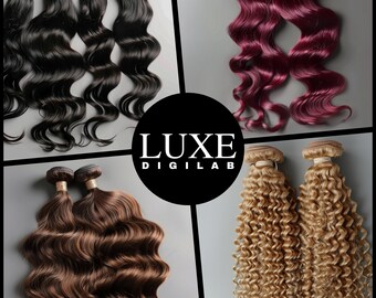 Hair Extension Stock Photos: Bundle Textures, Colors (30 Images)