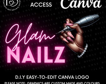 Nail Logo Template, DIY logo for nail technician/ nail tech