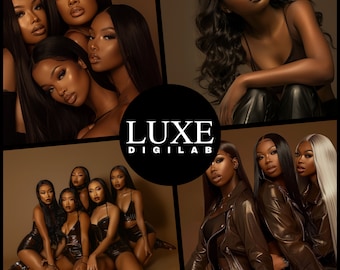 Fotos de belleza con IA: modelos afroamericanas, cabello y maquillaje (descarga digital)