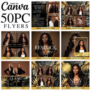 Social Media Kit for Wigs, Hair Extensions, Beauty Business and Boutique Instagram Flyers