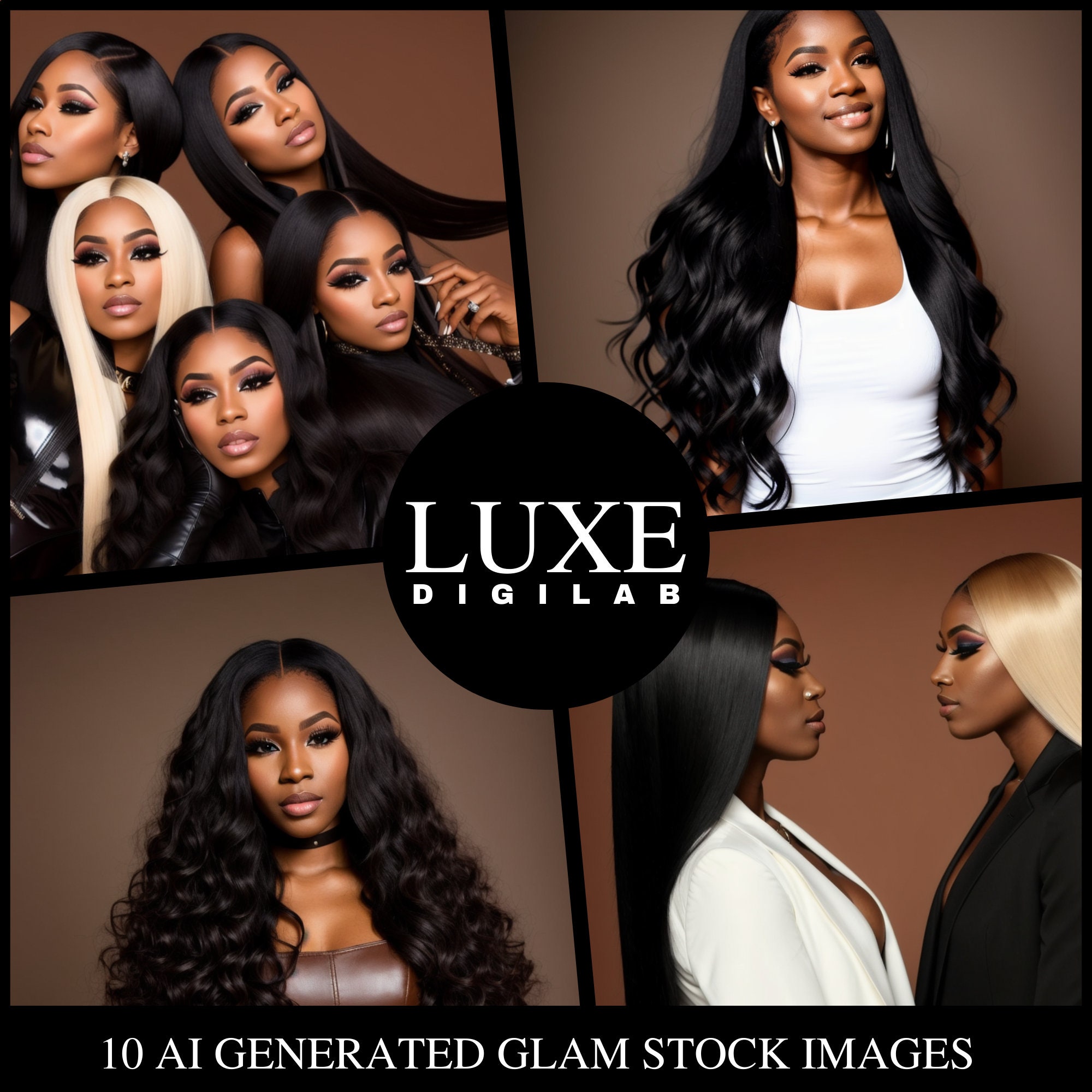 AI Beauty Stock Photos African American Models