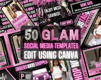 Social Media Kit for Wigs, Hair Extensions, Beauty Business and Boutique Instagram Flyers