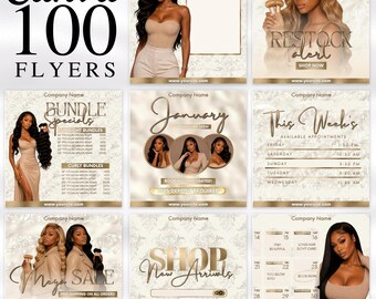 Social Media Kit for Wigs, Hair Extensions, Beauty Business and Boutique Instagram Flyers
