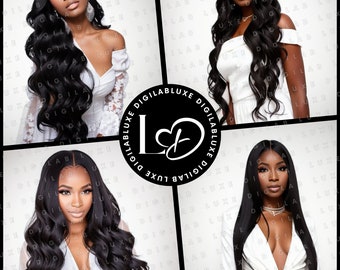 AI Beauty Stock Fotos: Afroamerikanisches Modell, Haare & Make-up (Digitaler Download)