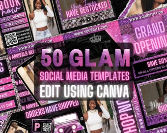 Purple Social Media Set