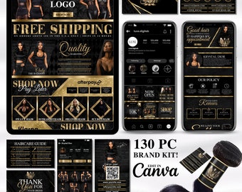 Hair Business Brand Kit: Instagram Templates, Website Banners (Digital Download)