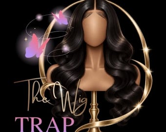 DIY Hair Salon Logo Template: Wig & Bundles Logo (Canva)