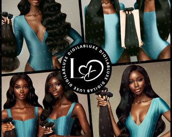 Fotos de modelos afroamericanas: Imágenes de belleza y cabello con IA (descarga digital)
