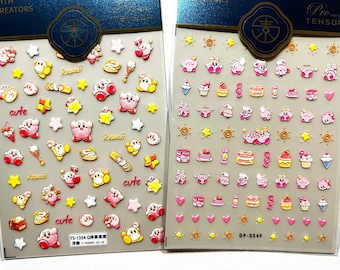 5D nail stickers, embossed, anime nail stickers