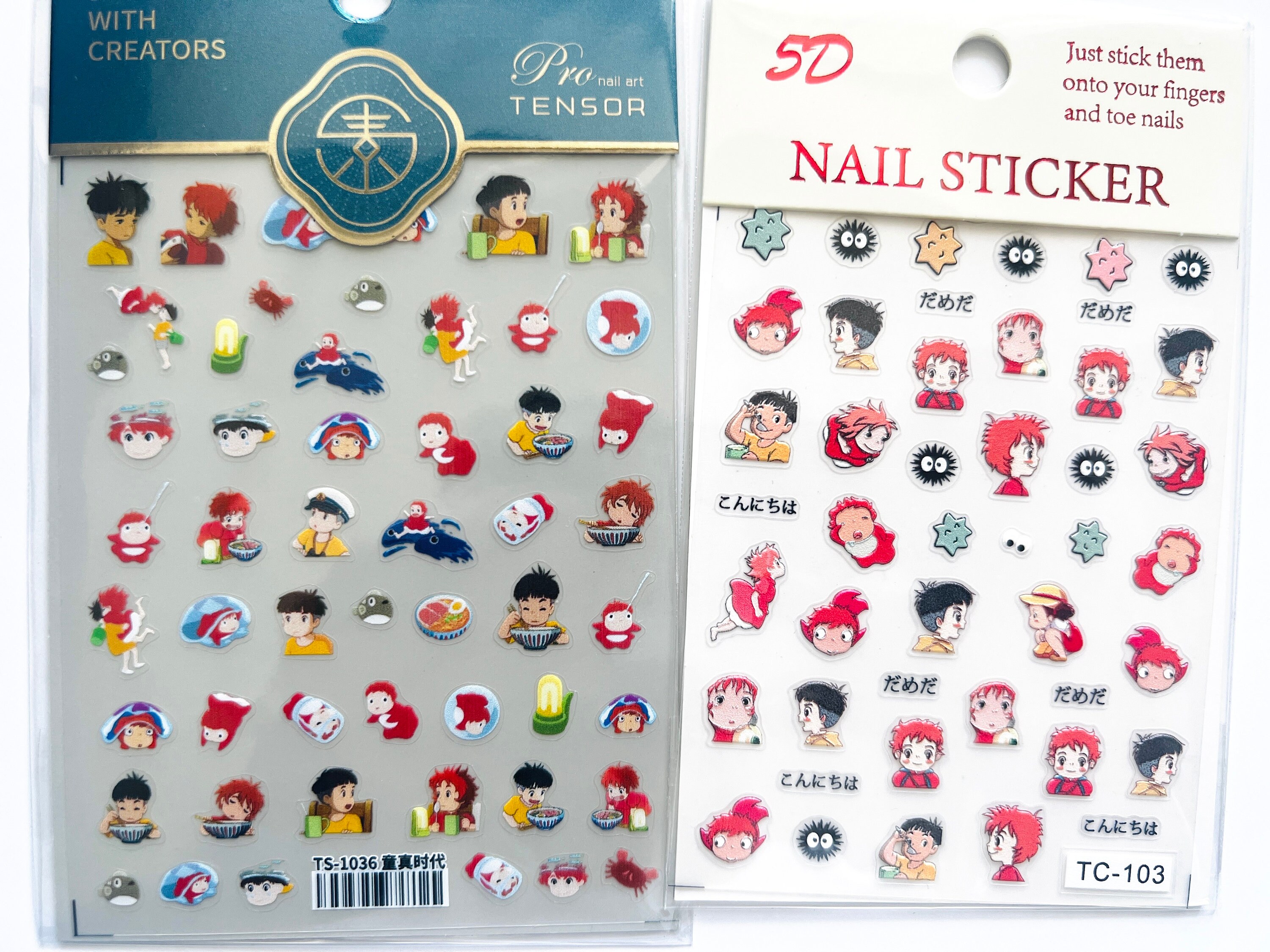 nail stickers, cute nails, anime stickers