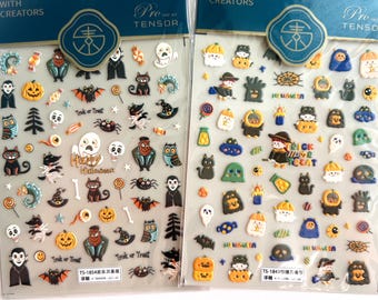 Stickers ongles 5D, en relief, stickers Halloween